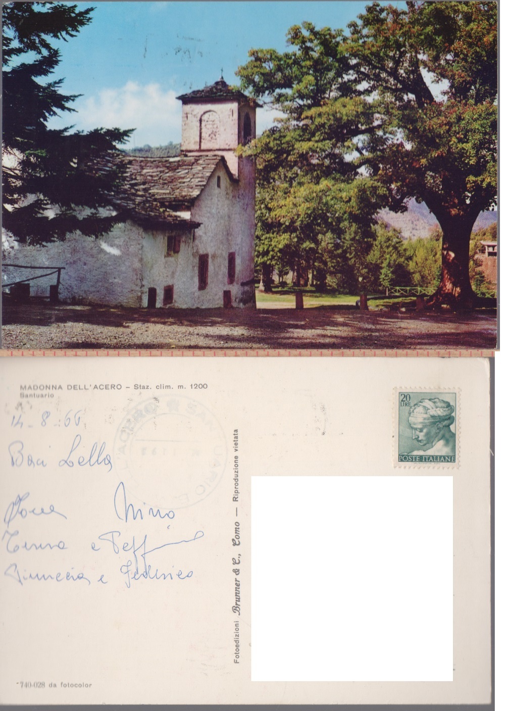 Madonna Dell'Acero (BO). Santuario. Viaggiata