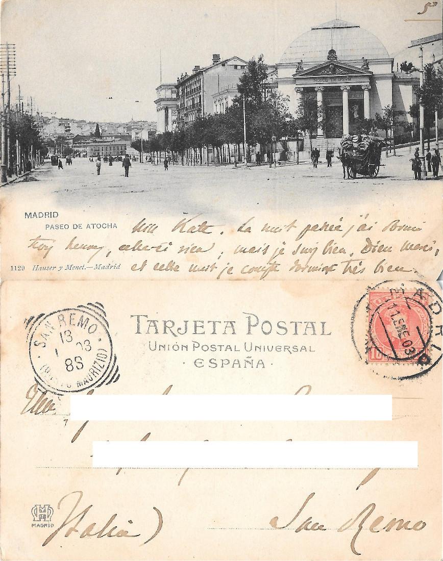 Madrid. Paseo de Atocha. Ed. Hauser y Menet . Viaggiata …