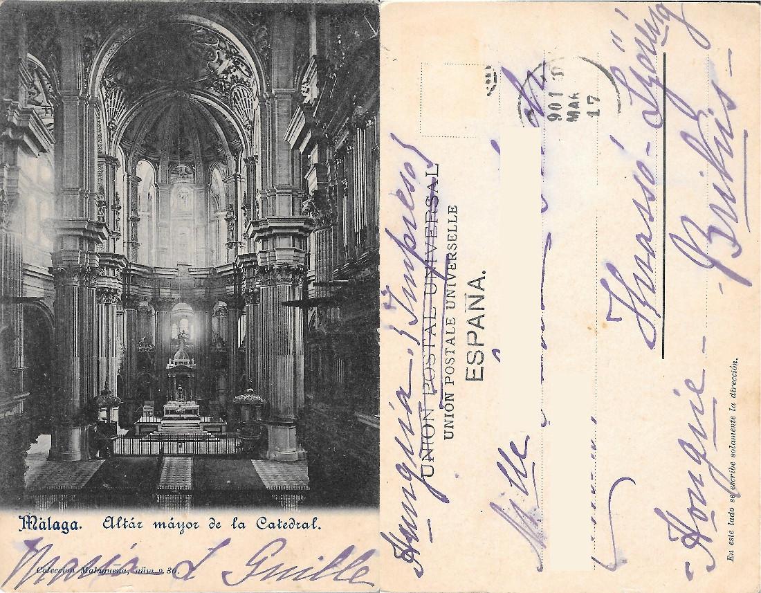 Malaga. Altàr màyor de la Catedral. Viaggiata 1917