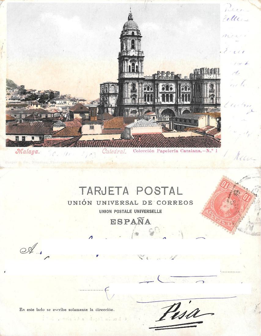 Malaga (SPA). Catedral. Viaggiata 1903, colorata