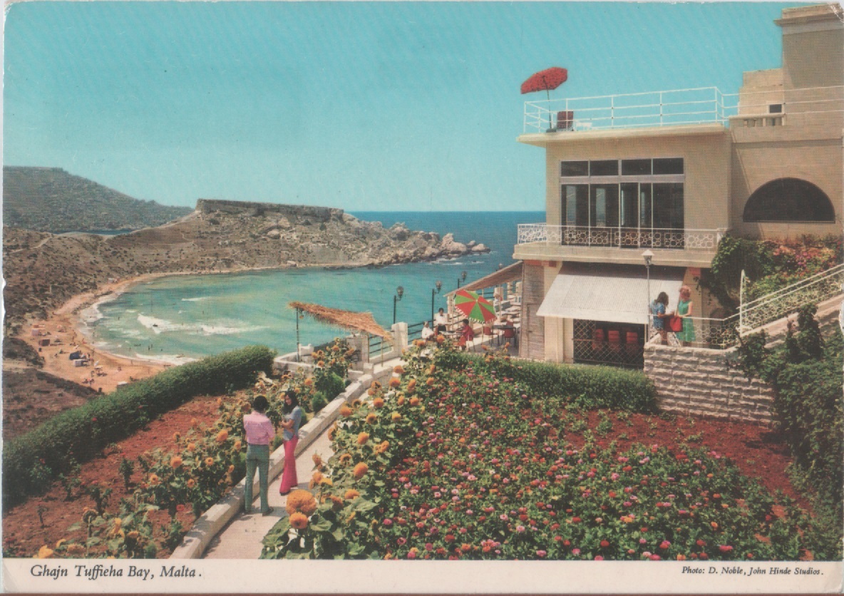 Malta. Ghajn Tuffieha Bay. Viaggiata 1976
