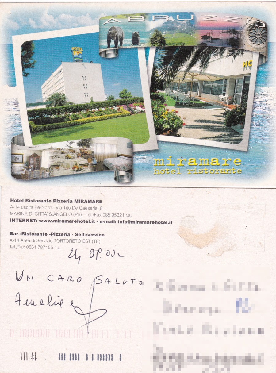 Marina di Città S. Angelo. Hotel Ristorante Miramare. Viaggiata 2002