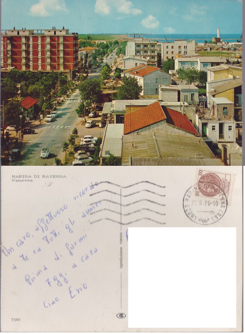 Marina di Ravenna. Panorama. Viaggiata 1976