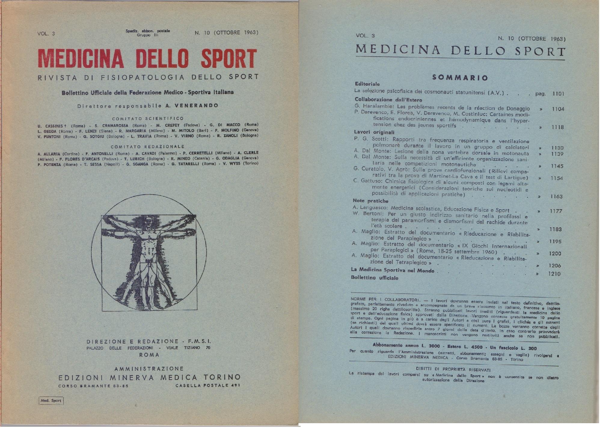 Medicina dello Sport N. 10 Ottobre 1963