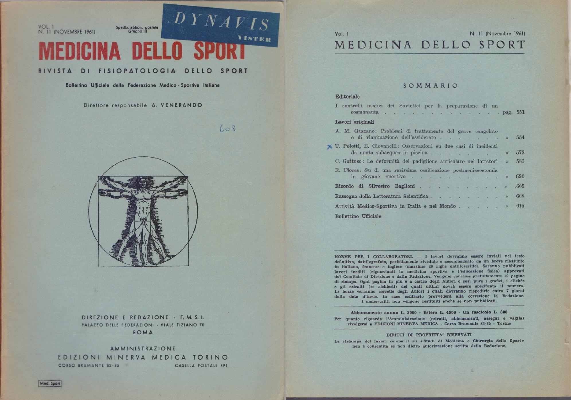 Medicina dello Sport N. 11 Novembre 1961