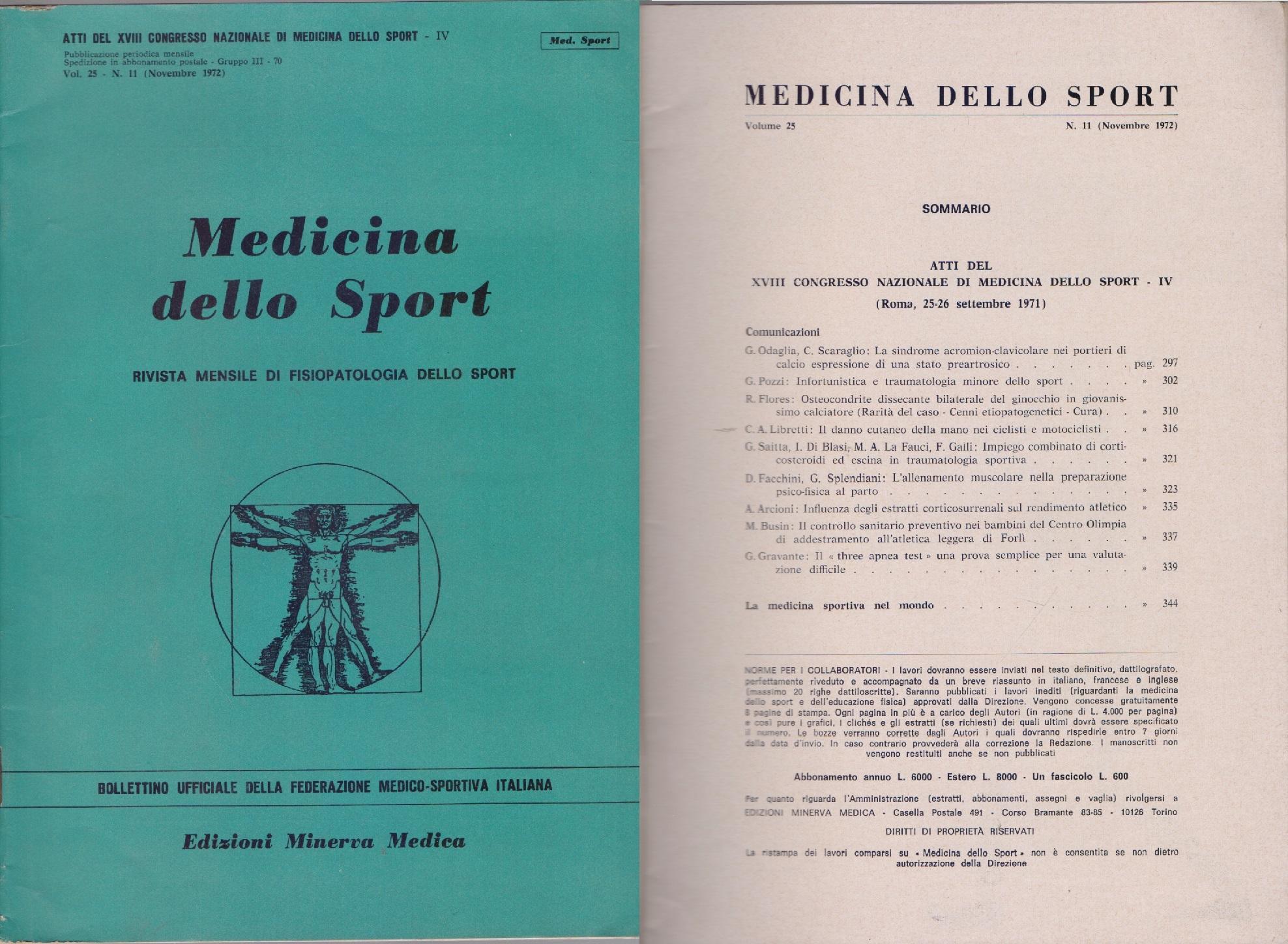 Medicina dello Sport N 11 Novrembre 1972