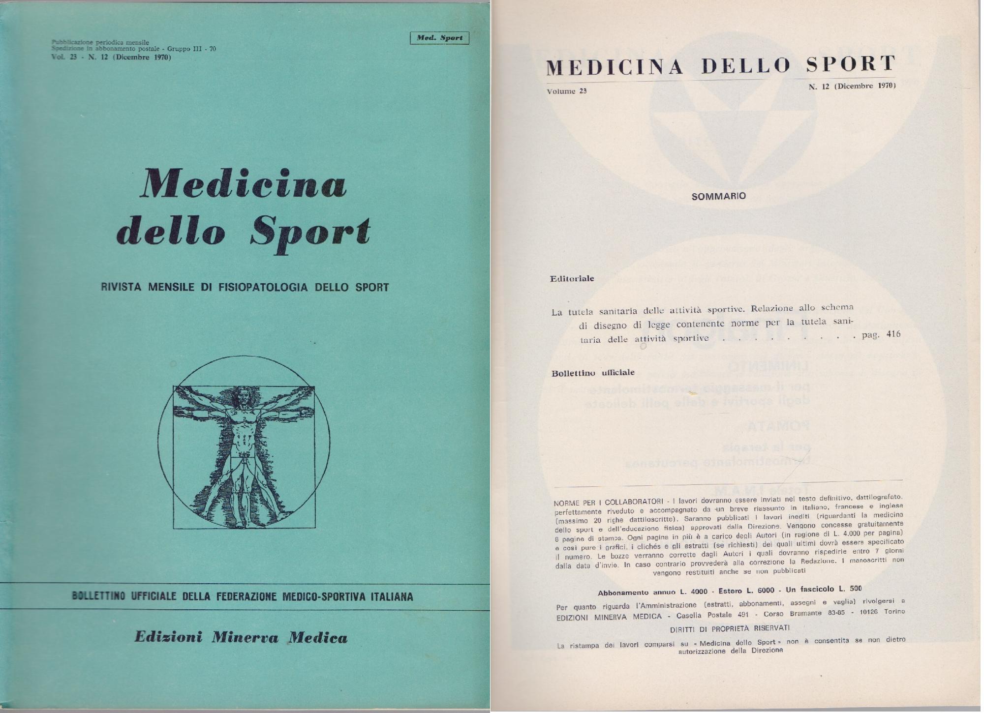 Medicina dello Sport N 12 Dicembre 1970