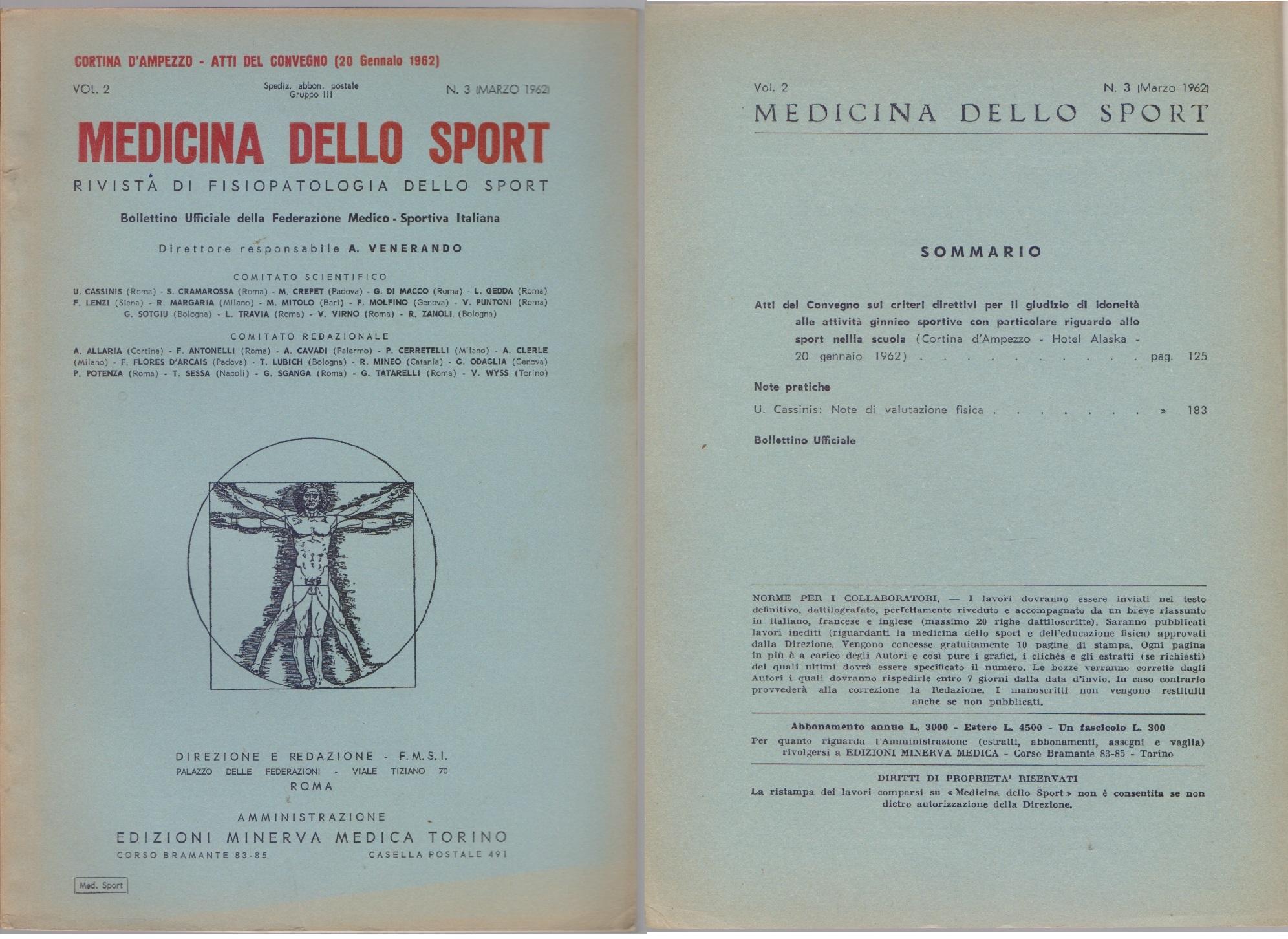 Medicina dello Sport N.3 Marzo 1962