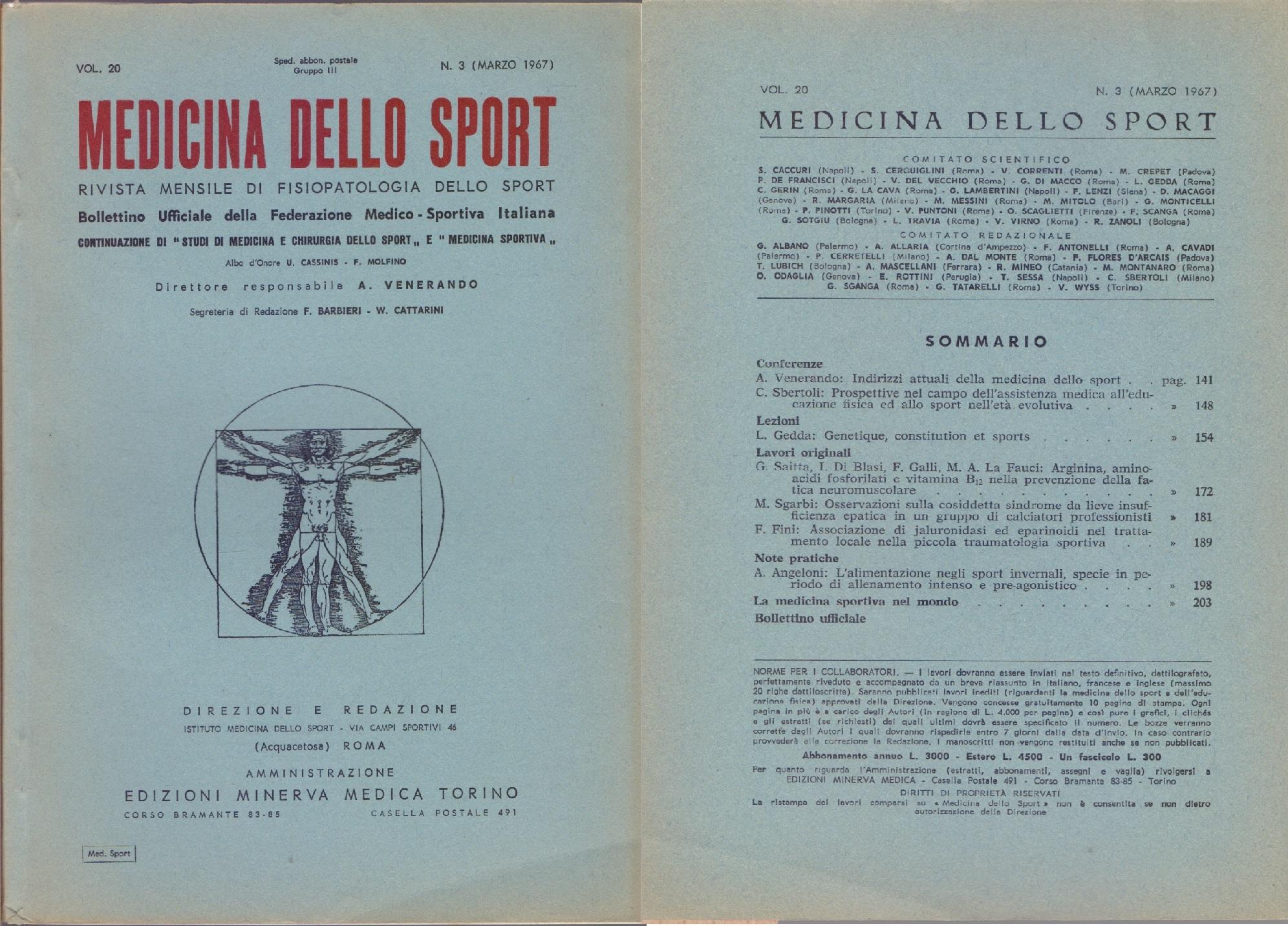 Medicina dello Sport N 3 Marzo 1967