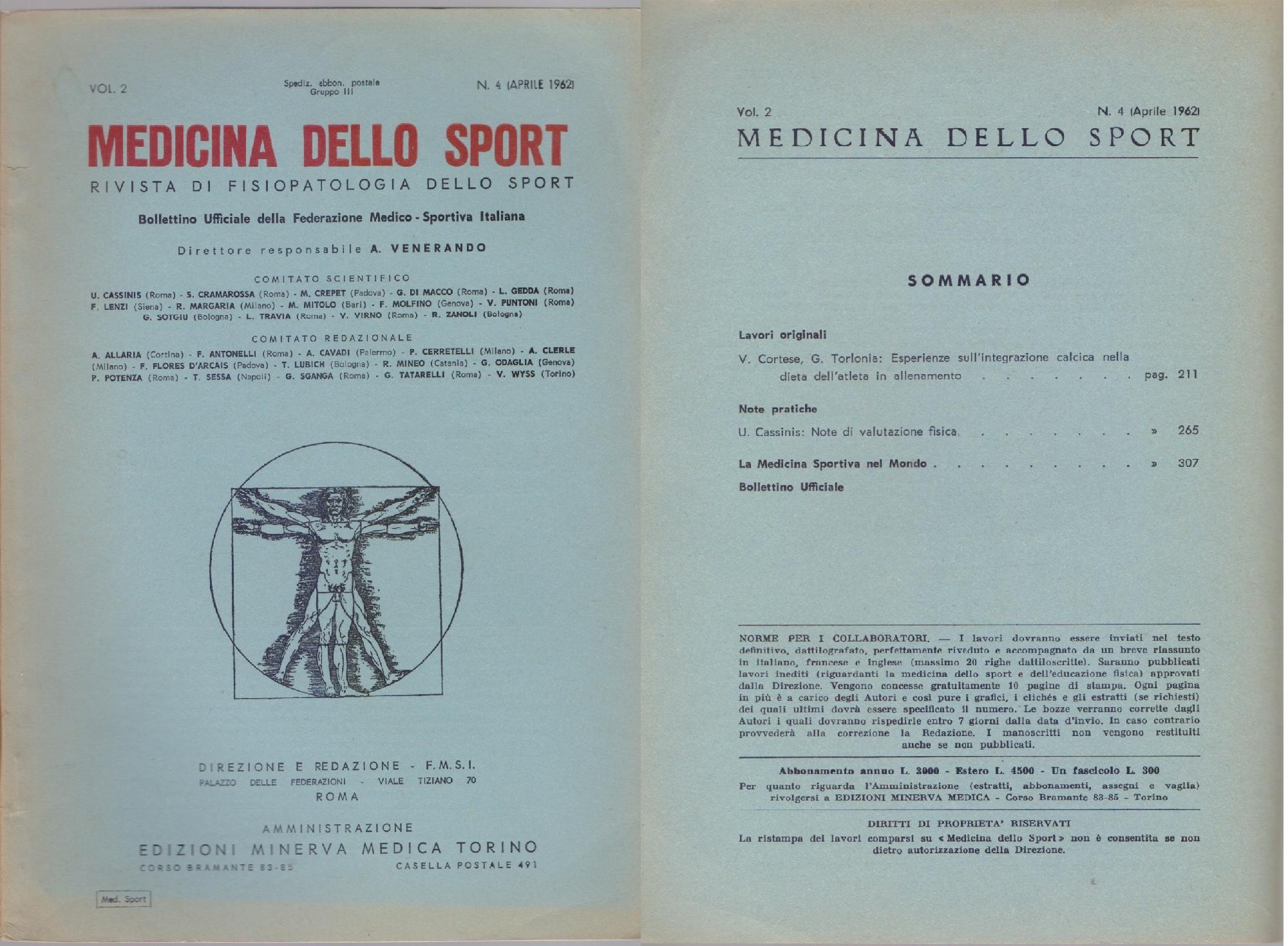 Medicina dello Sport N. 4 Aprile 1962
