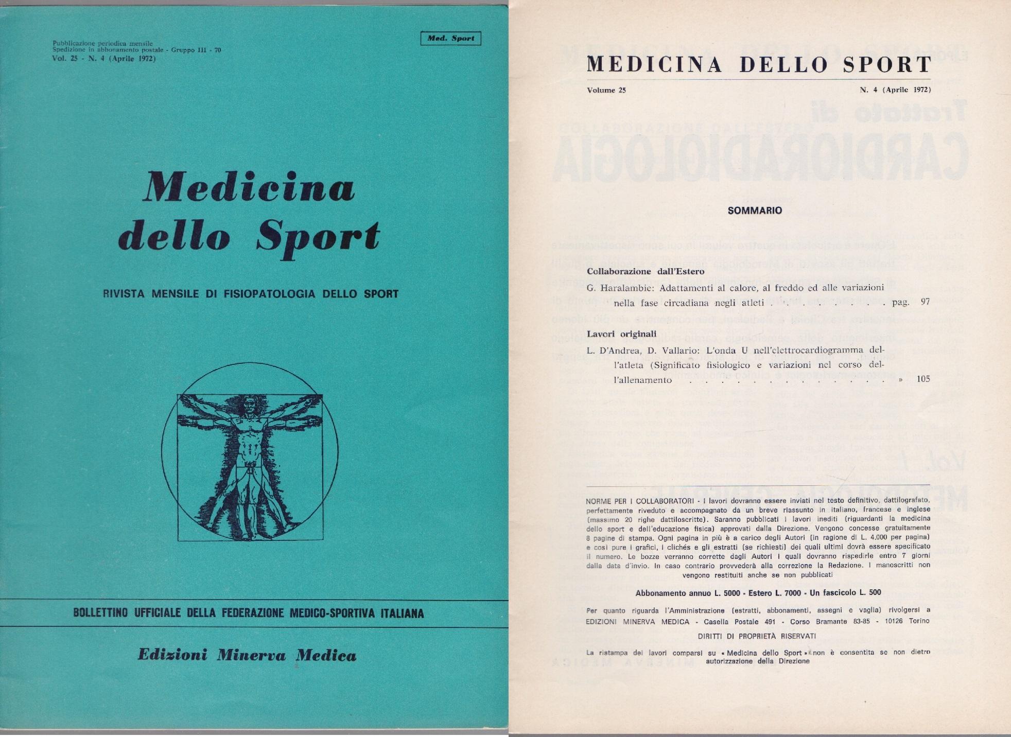 Medicina dello Sport N 4 Aprile 1972