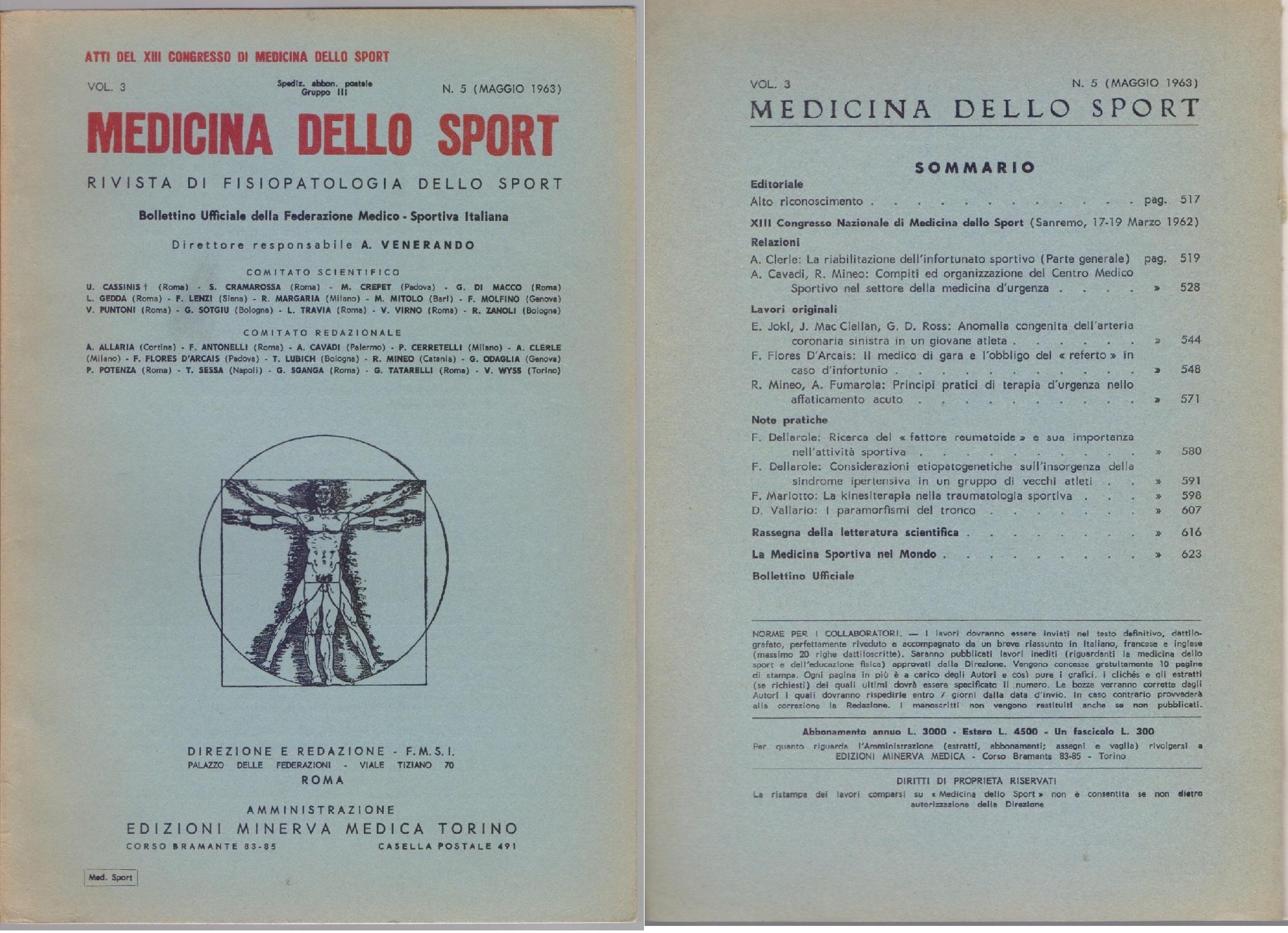 Medicina dello Sport N. 5 Maggio 1963
