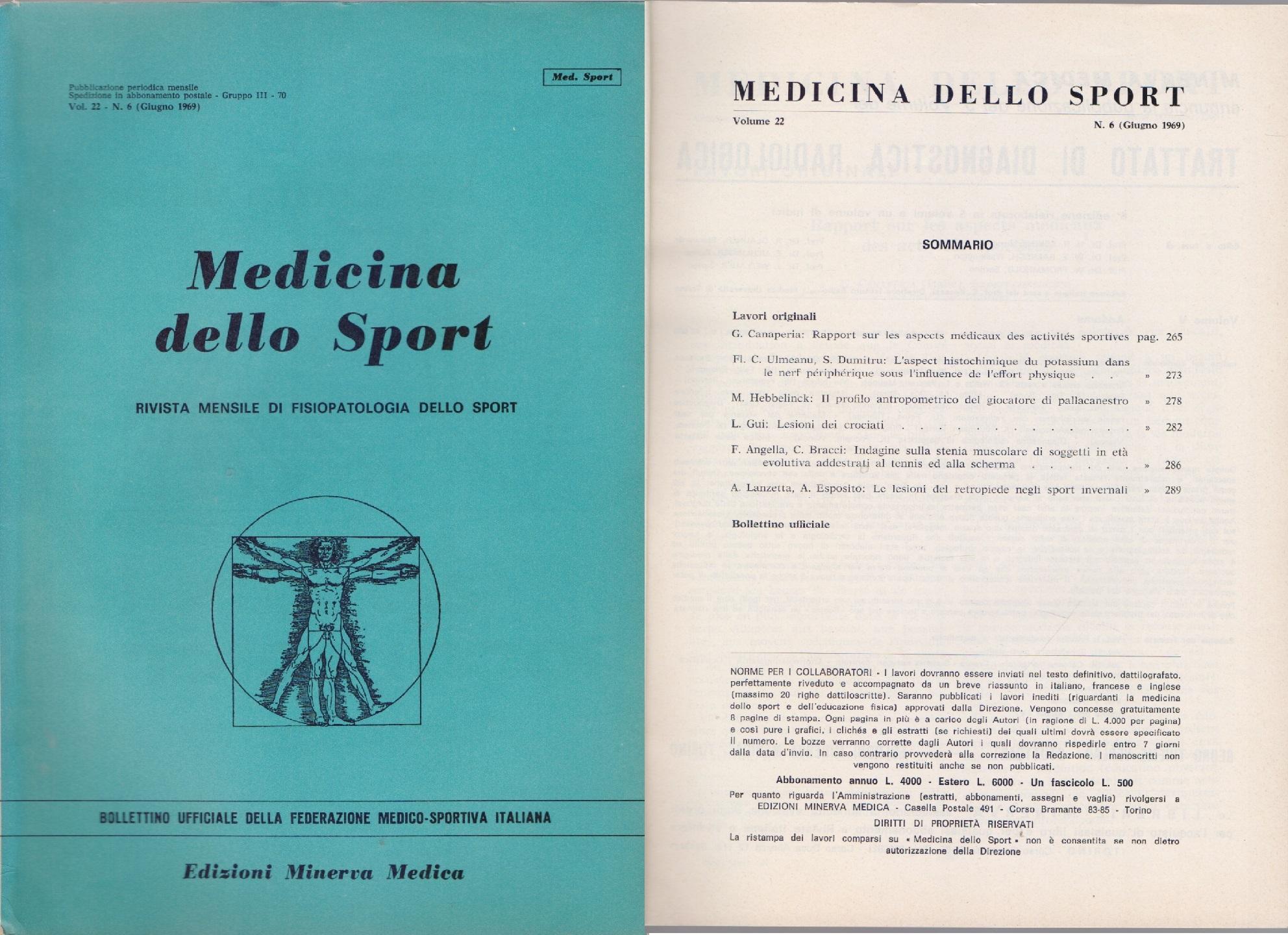 Medicina dello Sport N 6 Giugno 1969