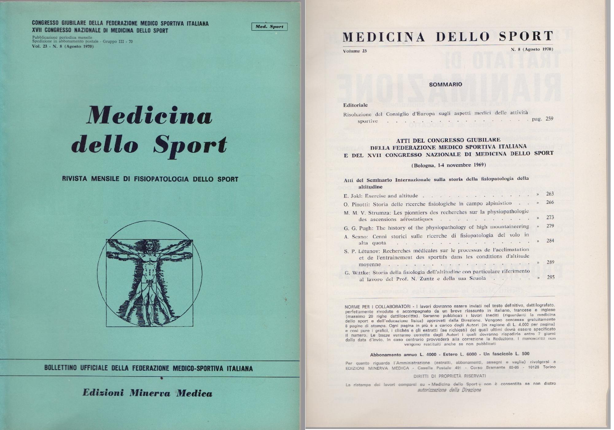 Medicina dello Sport N 8 Agosto 1970