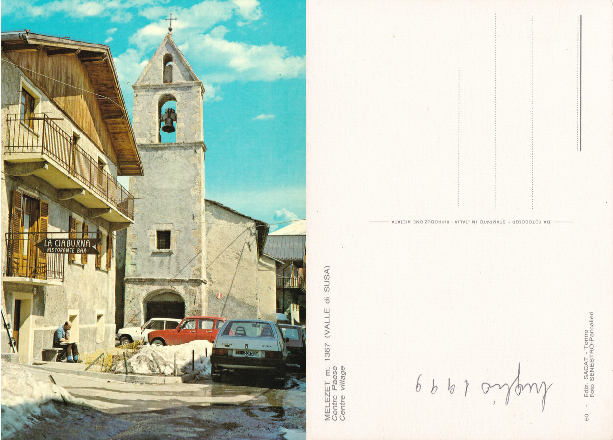Melezet (TO). Valle di Susa. Centro paese. Non viaggiata