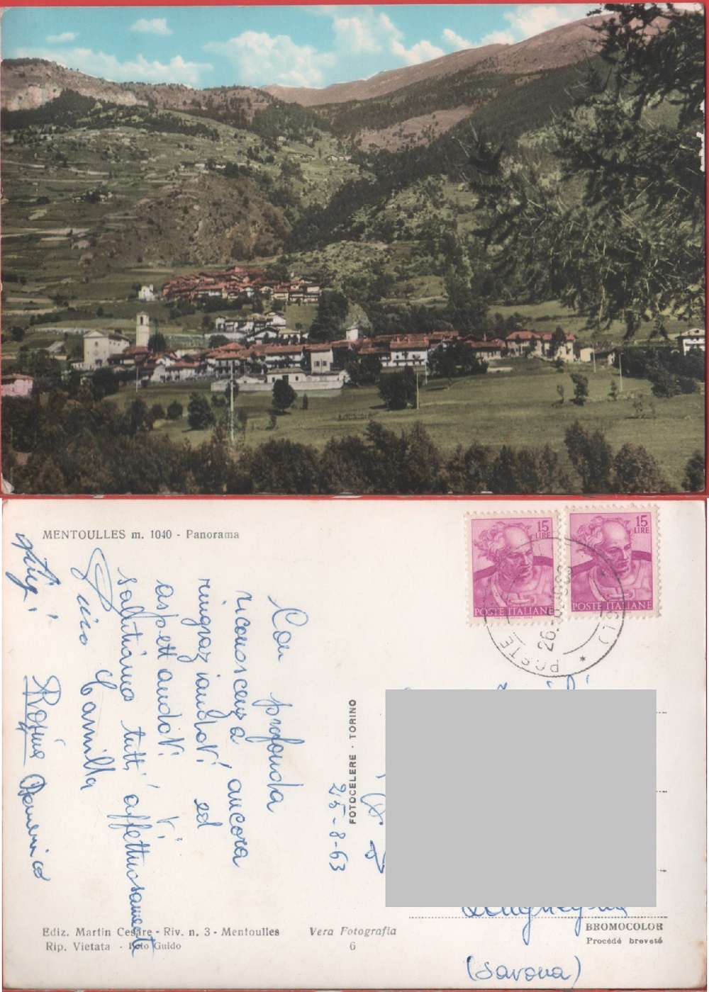 Mentoulles (TO). Panorama. Viaggiata 1963