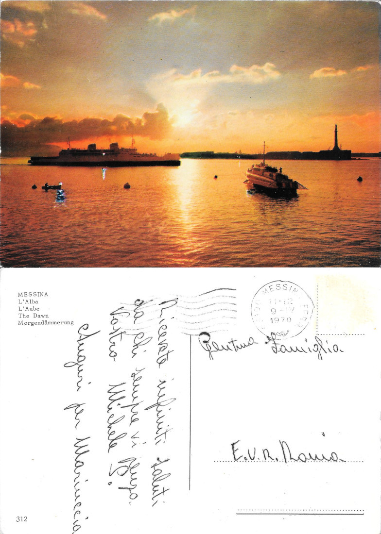 Messina. L'alba - Viaggiata 1970