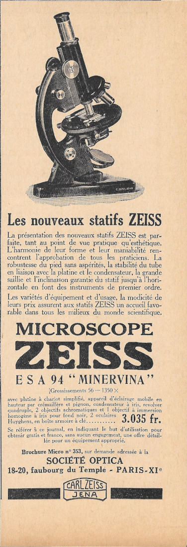 Microscope Zeiss - Advertising 1928