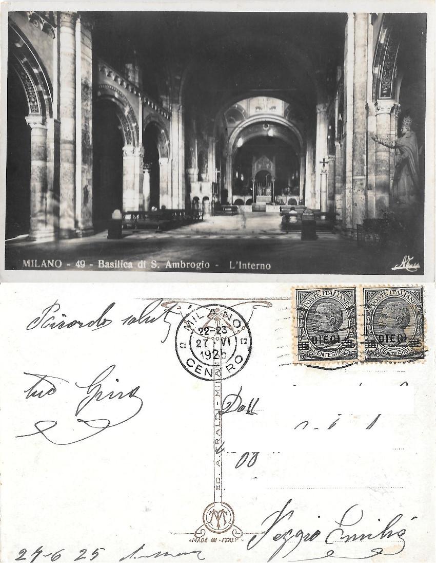 MIlano. Basilica di S. Ambrogio, interno. Viaggiata 1925