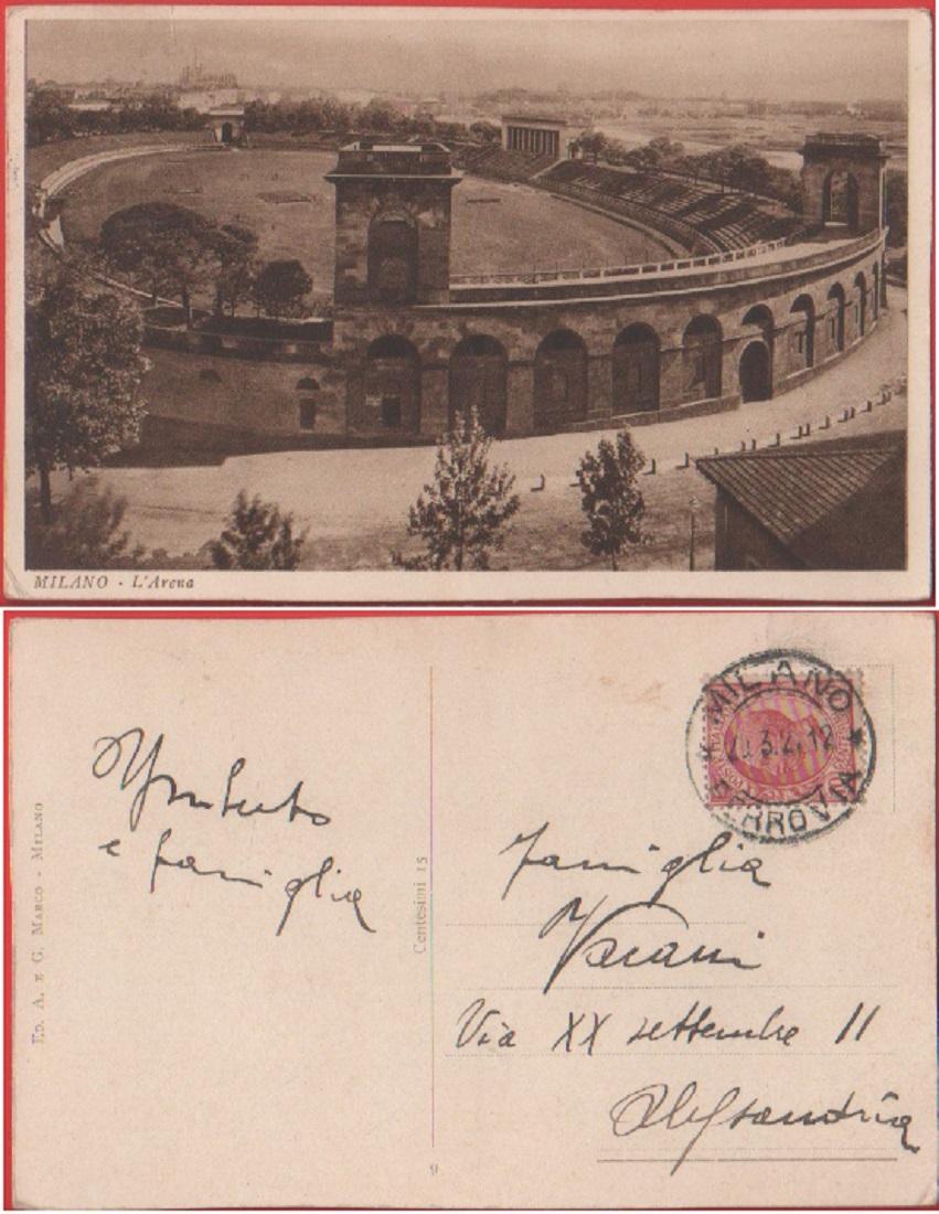 Milano. L'Arena. Viaggiata 1921