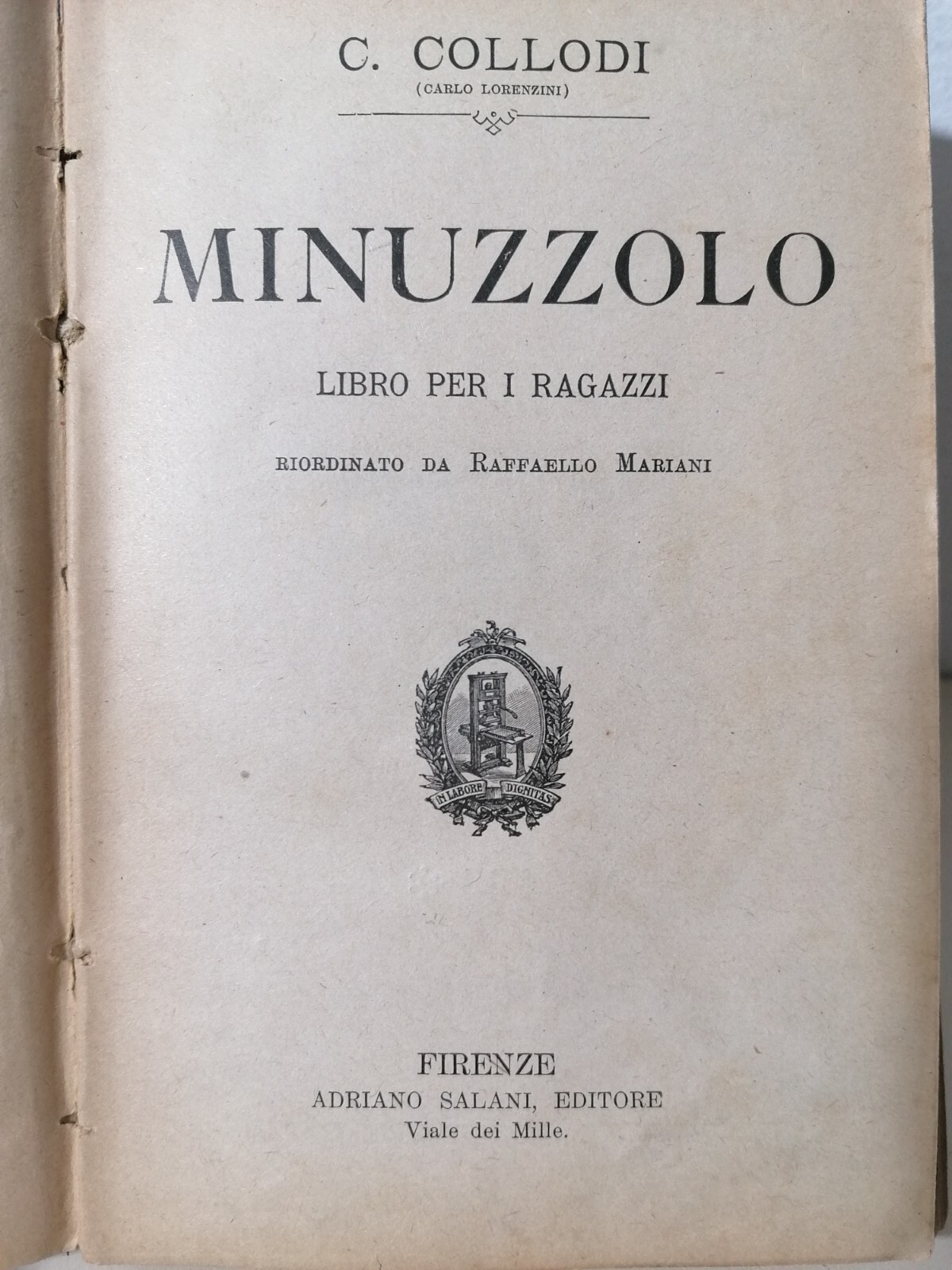 Minuzzolo - Collodi - Libro Per I Ragazzi Salani 1923 …