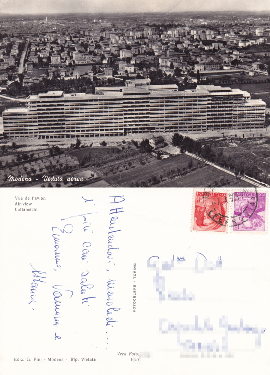 Modena. Veduta aerea. Viaggiata