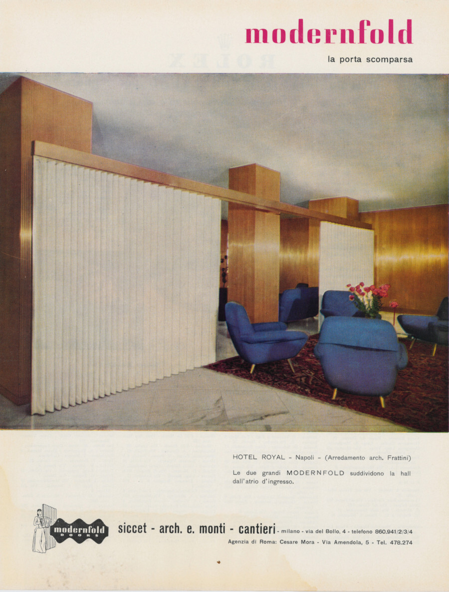 Modernfold la porta scomparsa. Advertising 1957