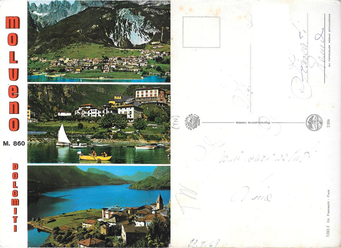 Molueno. Dolomiti. Viaggiata 1969