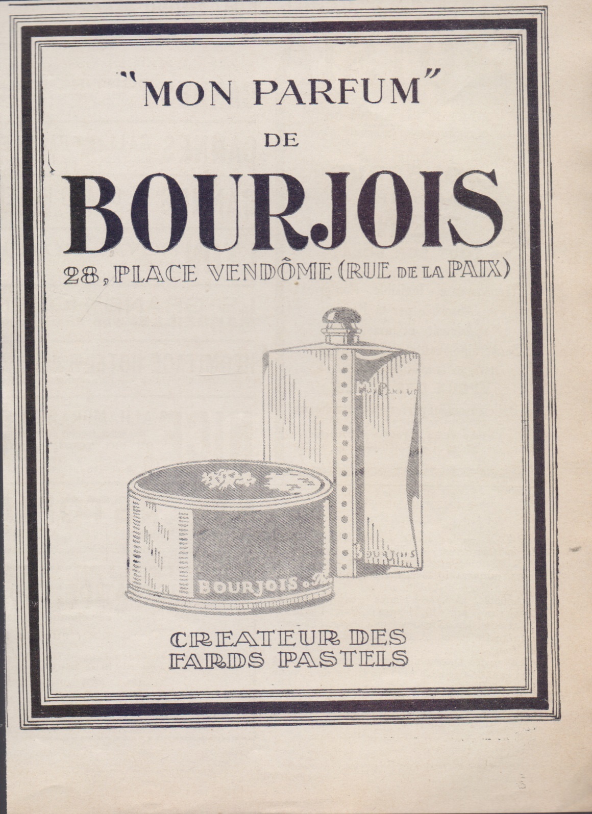 Mon parfum de Bourjois. Advertising 1926