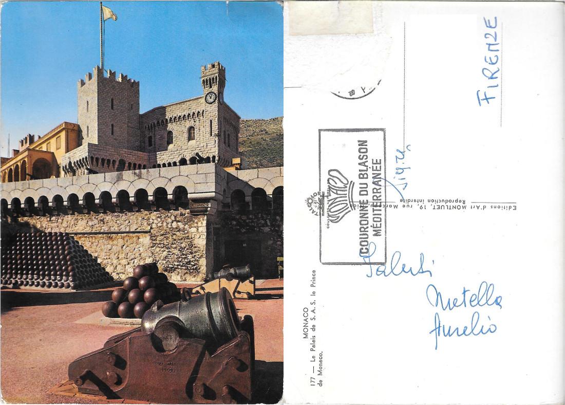 Monaco. Le Palais de S.A.S. le Prince de Monaco. Viaggiata