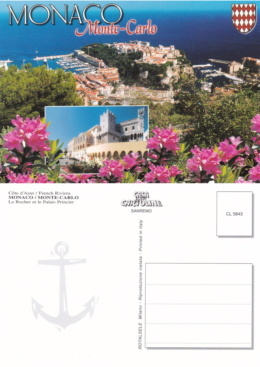 Monaco. Monte Carlo. Le Rocher et le Palais Princier. Non …