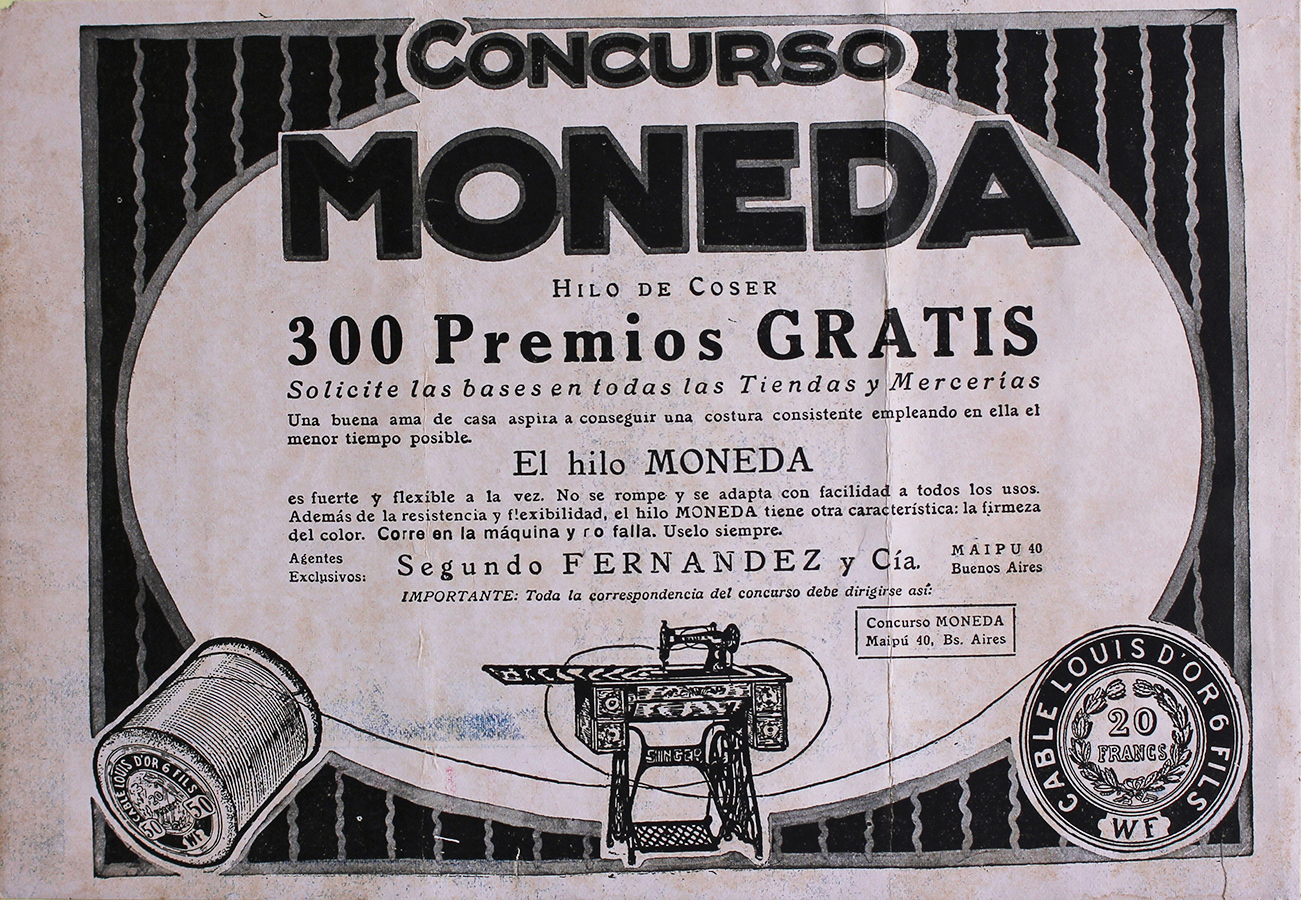 Moneda hilo de coser. Concurso 300 premios - Advertising 1922