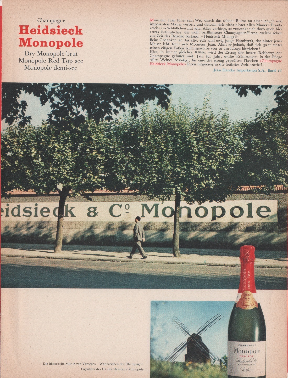 Monopole Heidsieck. Advertising 1959