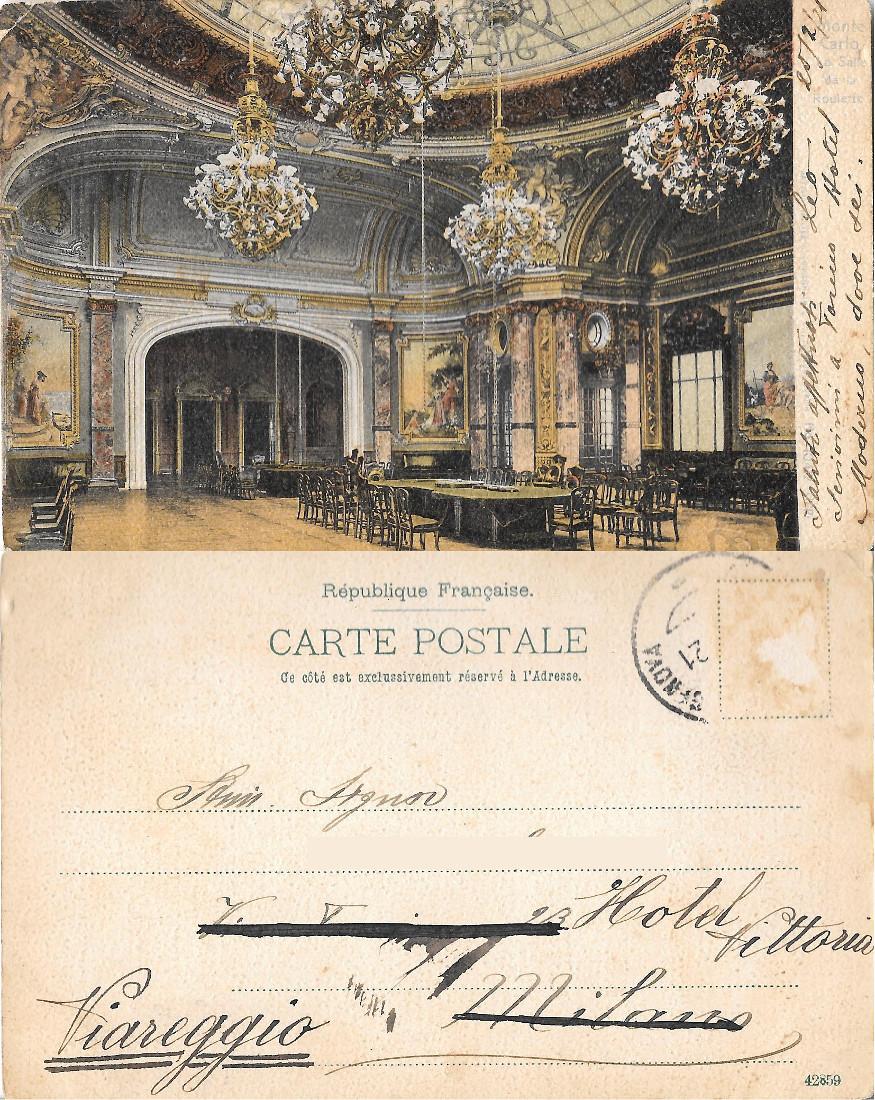 Monte Carlo. La.Salle de la Roulette. Viaggiata 1921