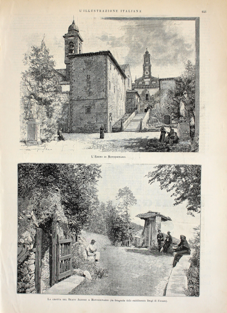 Montesenario: l'eremo; grotta del beato Alessio. Stampa 1889
