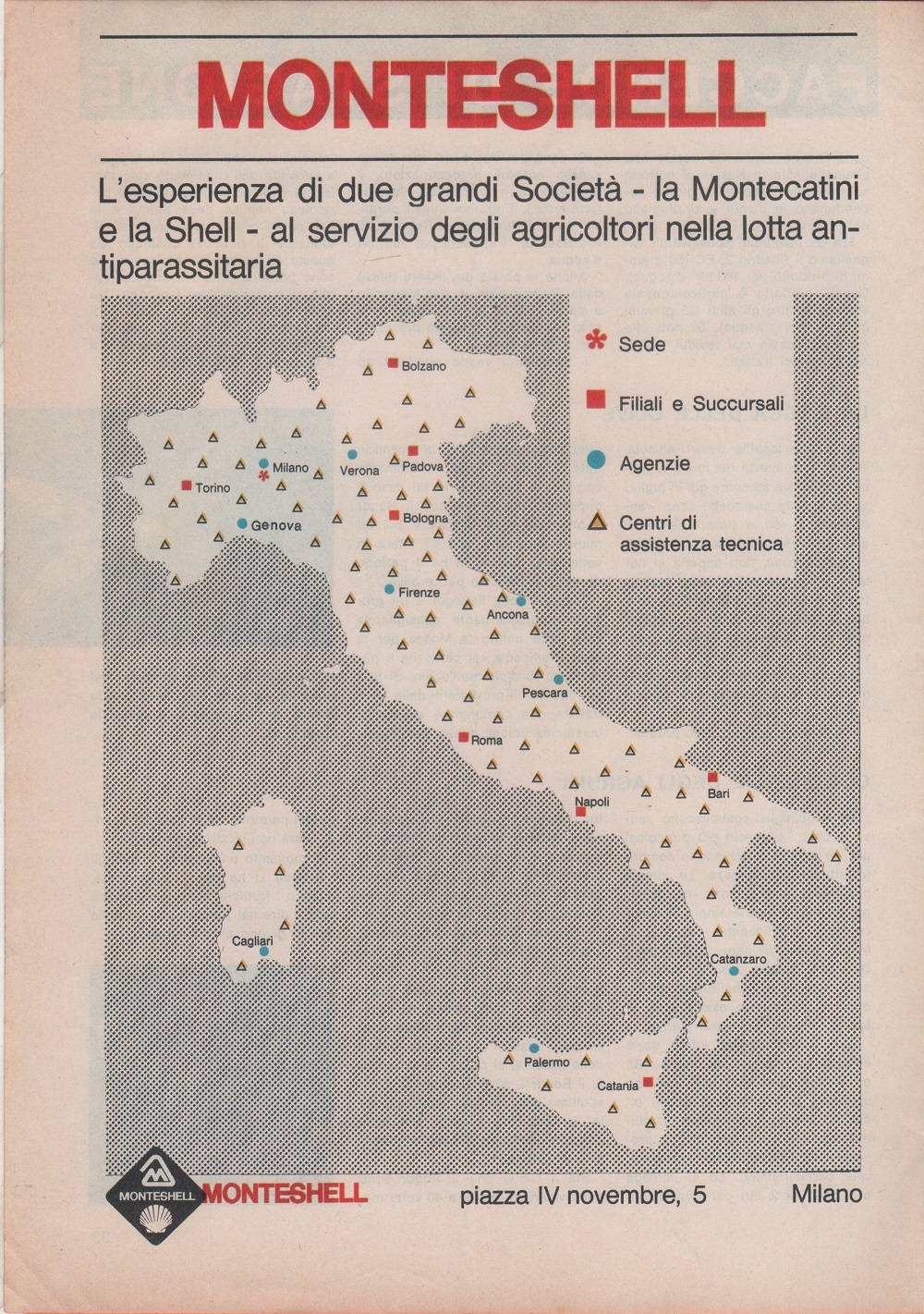 Monteshell al servizio degli agricoltori. Advertising 1965