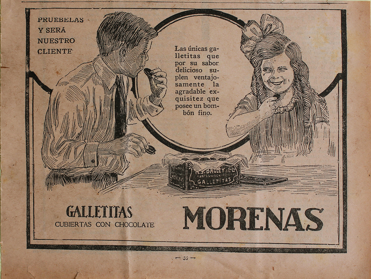 Morenas. Galletitas cubiertas con chocolate - Advertising 1922
