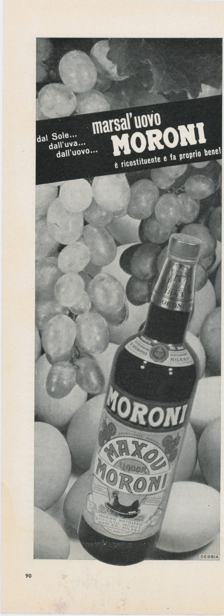 Moroni Marsala all'uovo. Advertising 1957