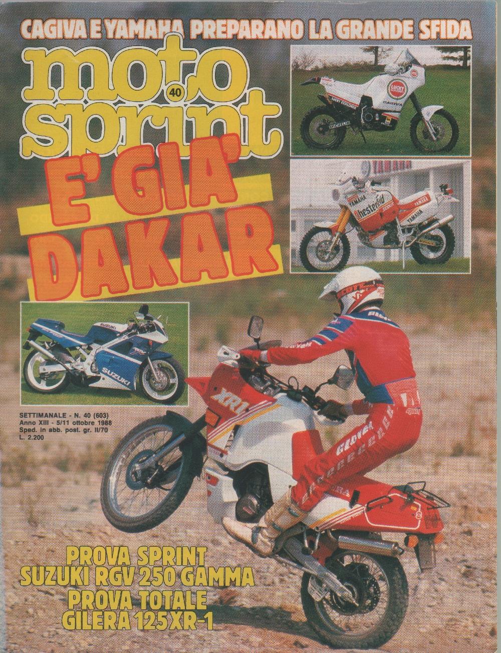 Moto sprint. n. 40 - 1988. E' già Dakar