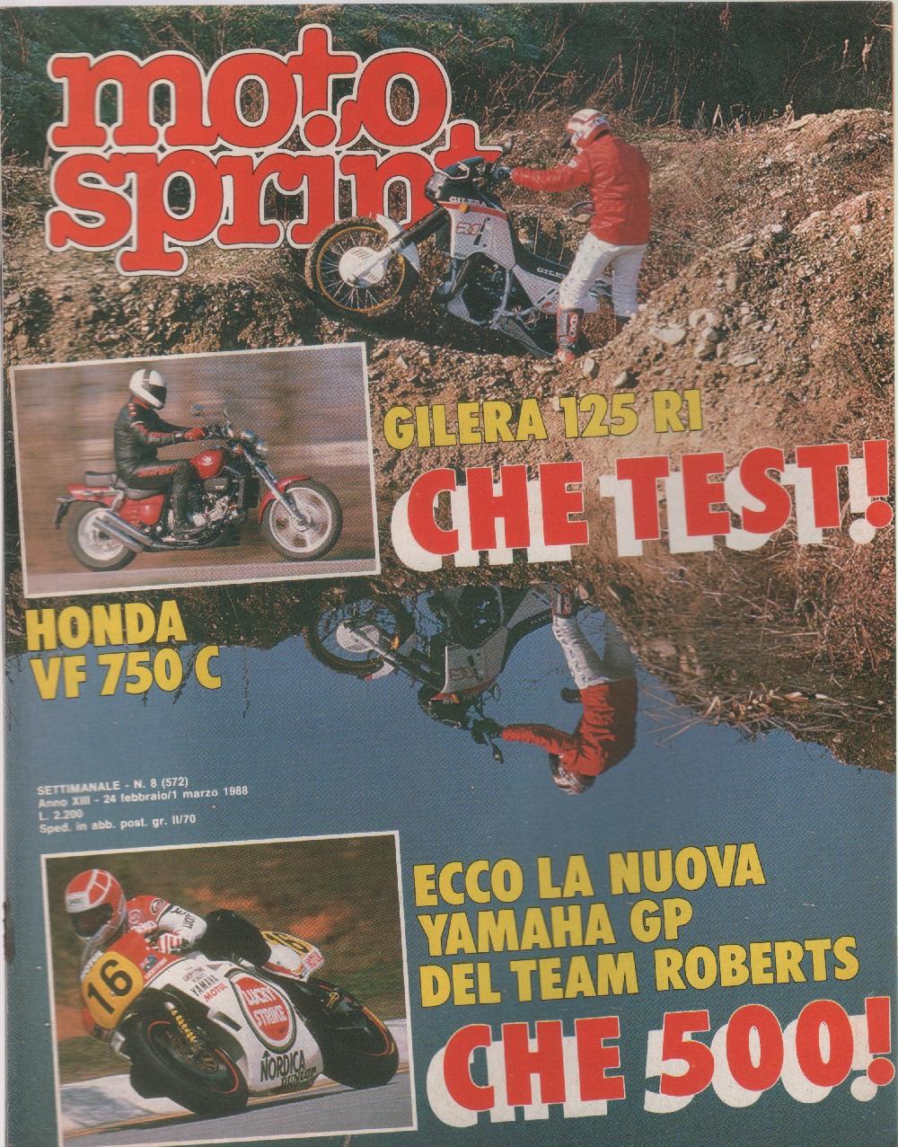 Moto sprint. n. 8 - 1988. Gilera 125 R1; Yamaha …