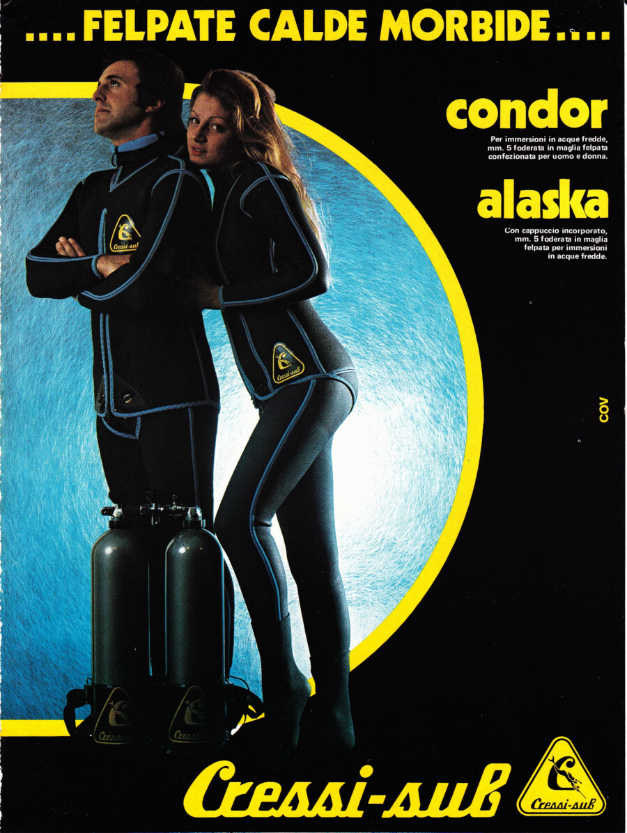 Mute Condor e Alaska, Cressi-Sub/Fernet Branca. Advertising 1974