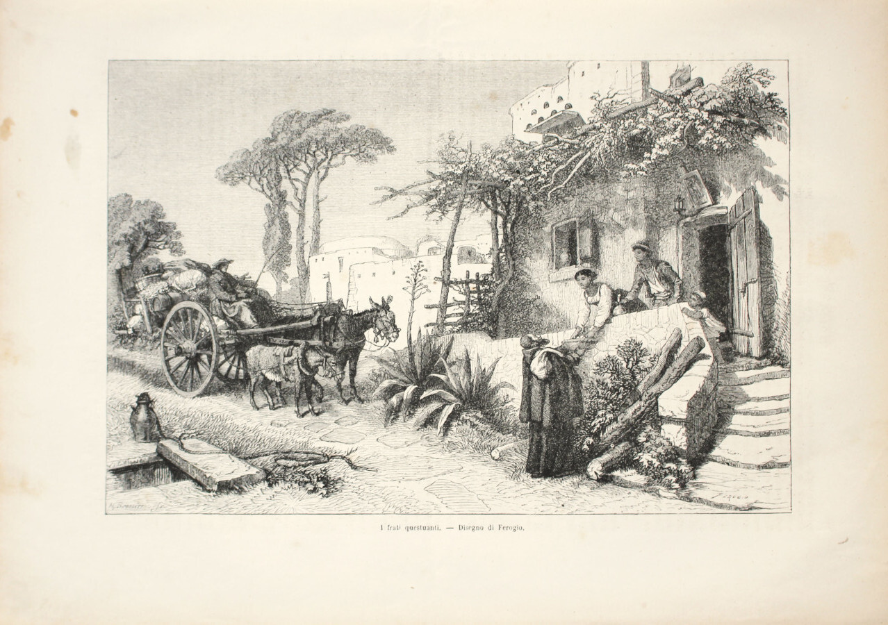 Napoli. I frati questuanti. Stampa 1863