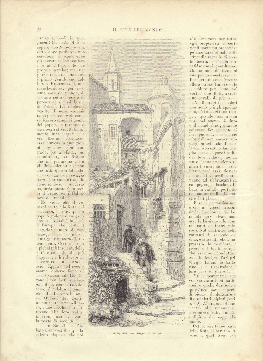 Napoli. Il buongiorno. Stampa 1863