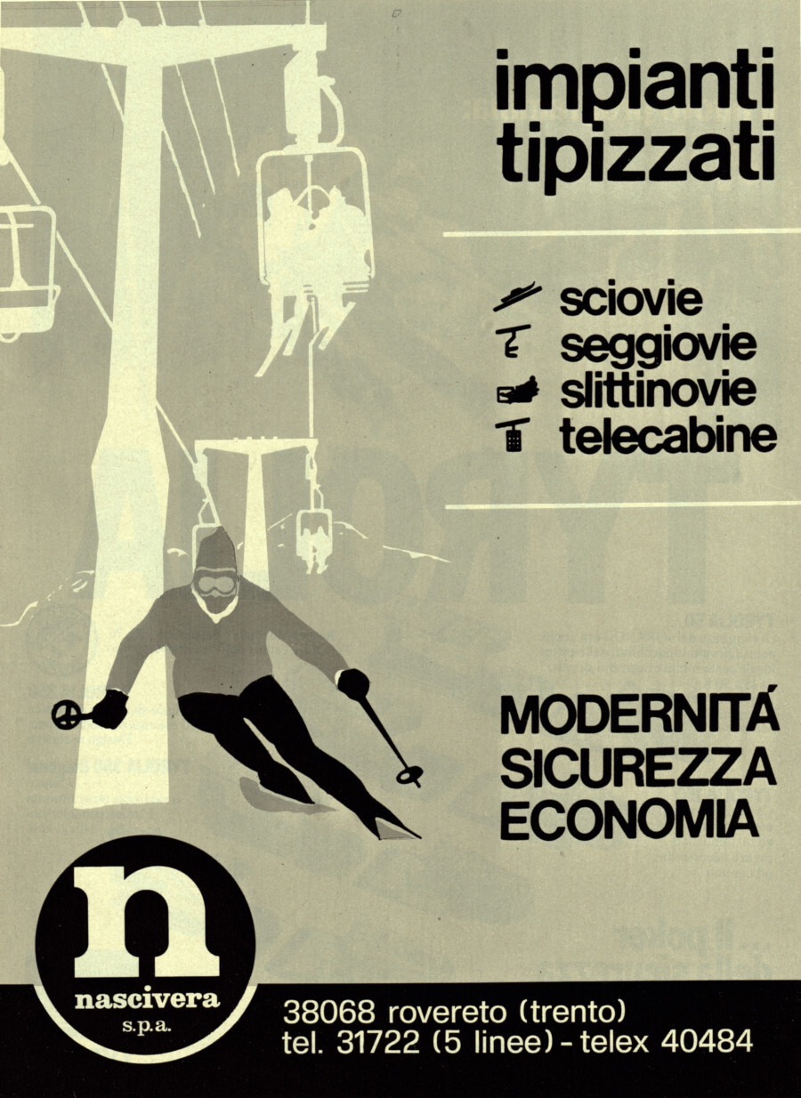 Nascivera impianti tipizzati / Tyrolia. Advertising 1976