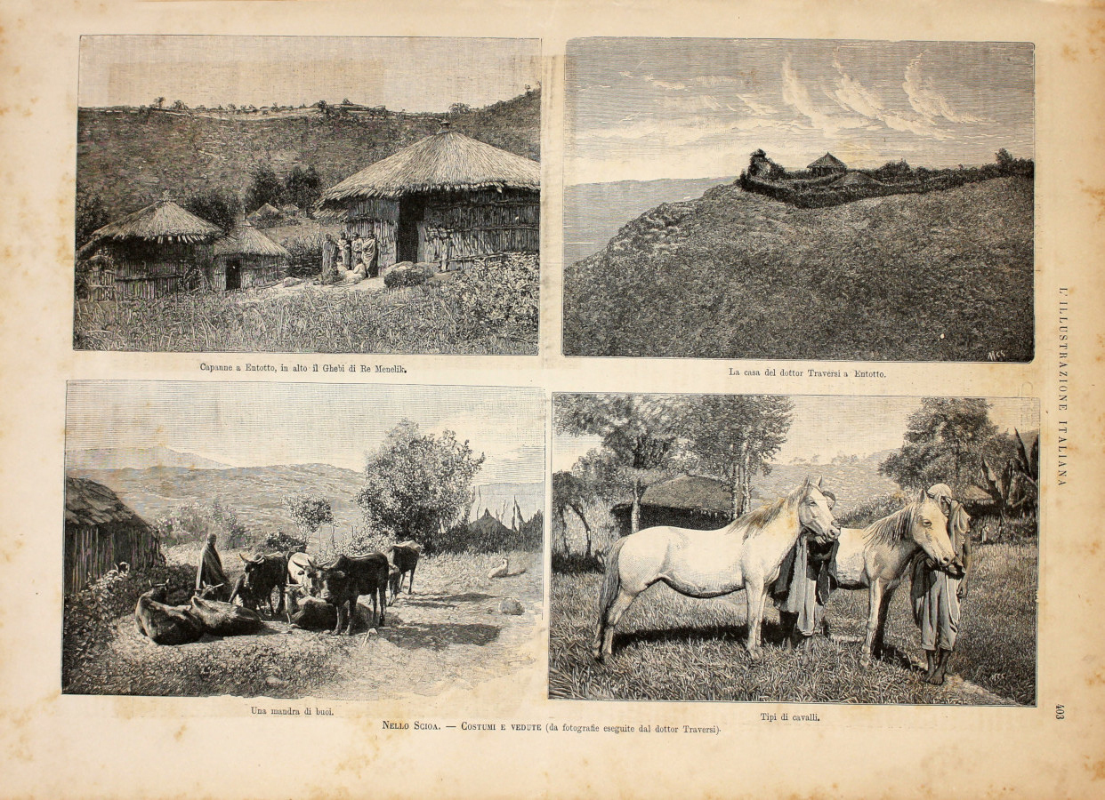 Nello Scioa. Costumi e vedute. Stampa 1889