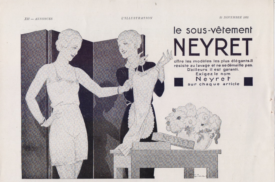 Neyret le sous-vetement. Advertising 1931