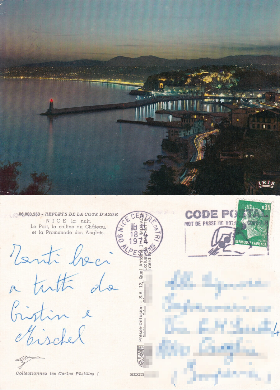 Nice. La nuit. Viaggiata 1974