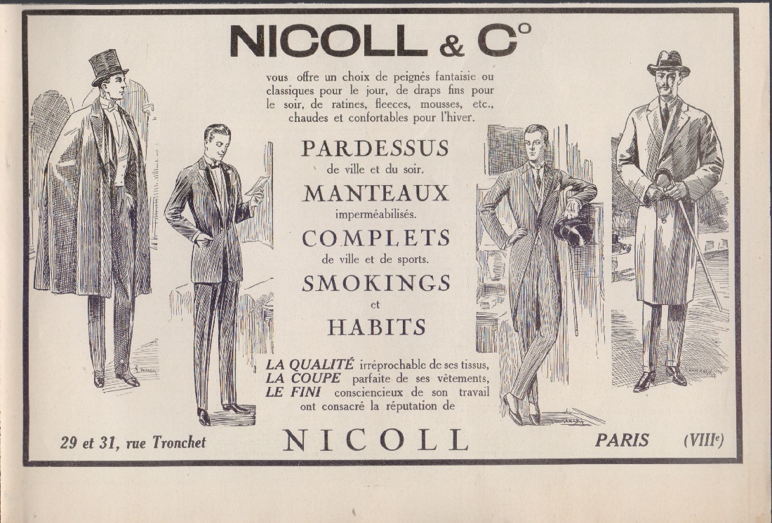 Nicoll &amp; C. Paris, Paris. Advertising 1925