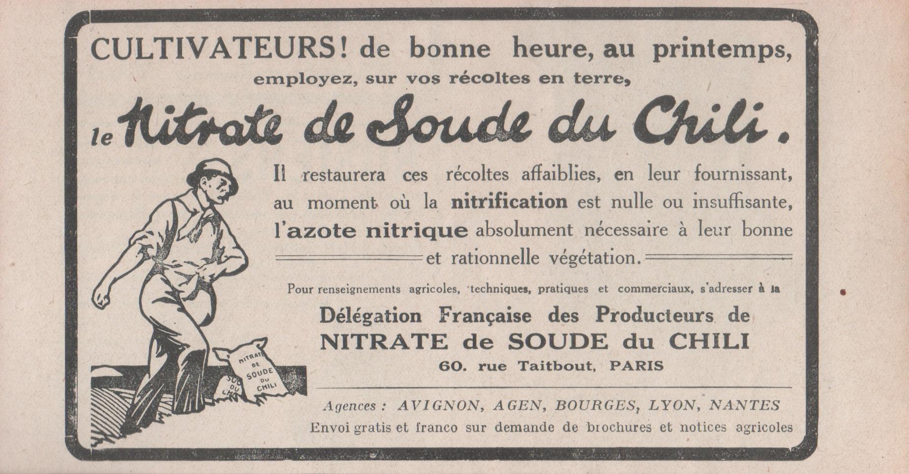 Nitrate de soude du Chili. Advertising 1924