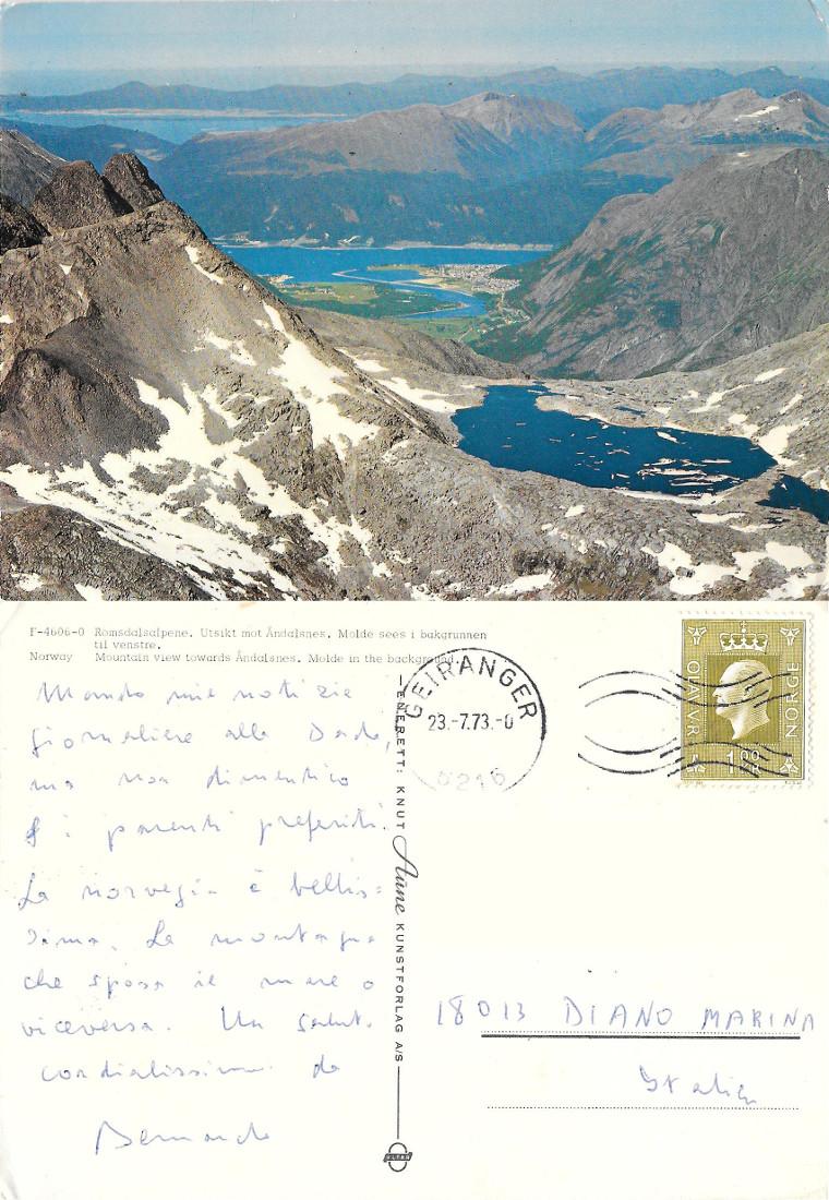 Norway. Mountain view towards Andalsnes. Molde in the background. Viaggiata …
